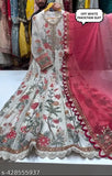 New designer georgette Pakistani work suit, printed net party wear with short sleeves, India