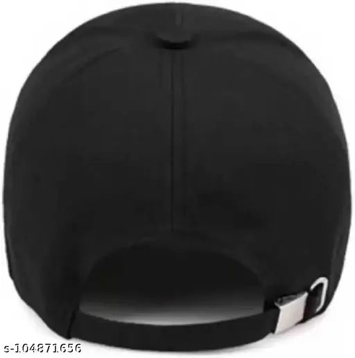 Black cotton baseball cap, self-design round style by Ediko, from India