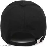 Black cotton baseball cap, self-design round style by Ediko, from India