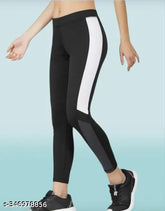 Black Solid Lycra Gym Jeggings by A.S.jeggings - Super stylish activewear for women's workouts