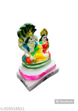 Resin Lord Vishnu Maa Laxmi idol with Sheshnag, Indian god figure on altar or display shelf
