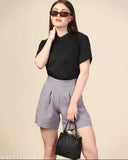 Waffle cotton women's cropped raglan sleeve top, shiny, disco party wear, club style