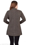 Grey woolen sweater for girls, solid pattern, long sleeves, Rahima Garments