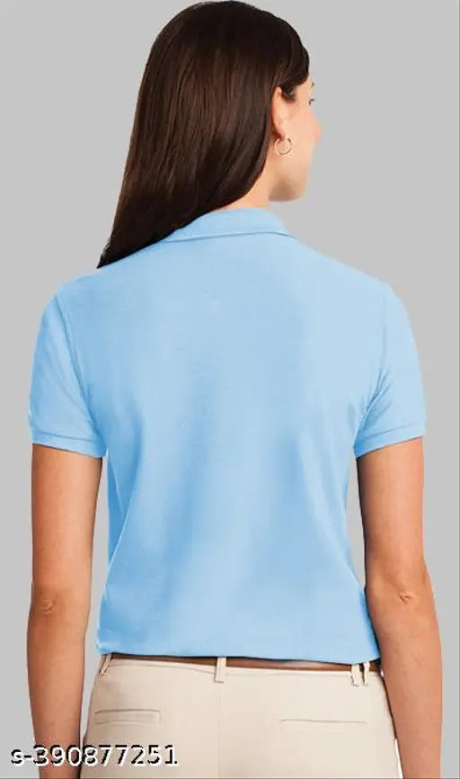 Cotton blend, solid-color polo neck t-shirt for men by Zebulun, made in India