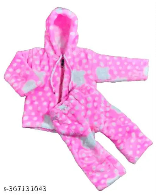 Soft wool baby sleeper pajamas with printed net design, suitable for both boys and girls, Asent quality from India