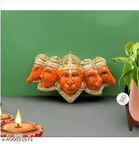 High-quality resin Panchmukhi Hanuman statue, 18cm x 11cm x 5.5cm, ideal for door entrances or walls, featuring five faces symbolizing protection, courage, wealth, knowledge, and positive energy, made in India
