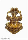 Brass Kirtimukha wall hanging, traditional Indian decor for living room or pooja mandir, evil/devil protection charm with a length of 9 cm and height of 16 cm