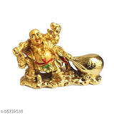 Poly Resin Ryme Vastufeng Shui Laughing Buddha with Money Pot, wealth and business figure for home decor or travel, 13.5cm x 5.5cm x 12.5cm