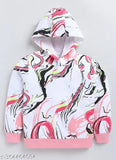 Multicolor printed hoodie, cotton girls sweatshirt with long sleeves for 2-3 years old, India-made vibrant winter wear