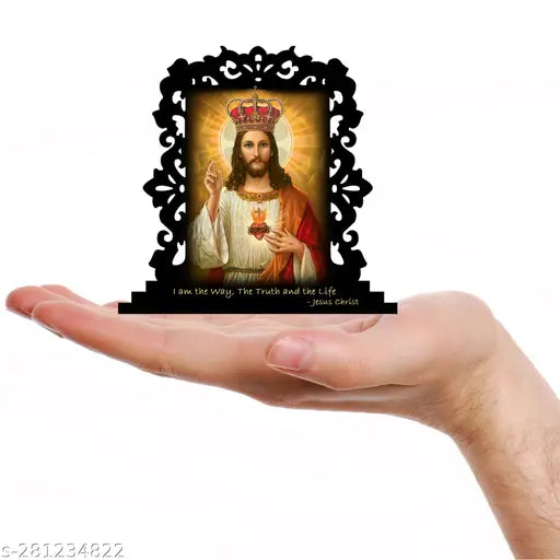 Acrylic multicolor Jesus Christ Idol set, suitable for car or home decor, divine-looking religious gift item