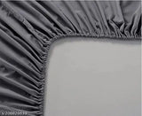 White and glace cotton D Delazio double bedsheet with 2 pillow covers, abstract pattern, summer-ready fitted bedding for adults