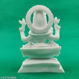 Marble Goddess Lakshmi idol, antique-style showpiece for home Pooja Room or Temple, ideal for Diwali decoration or gifts. Dimensions: 10cm (L) x 5 inches (H) x 2 inches (W), weighs 200g each. Made in India