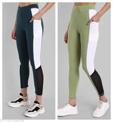 Striped net Lycra leggings for women, comfortable and fully stretchable gym wear, best for exercise (size 24, 26, 32, 34, 36, 38) made in India