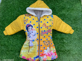 Wool printed hoodies for girls, vibrant design for 2-3 years
