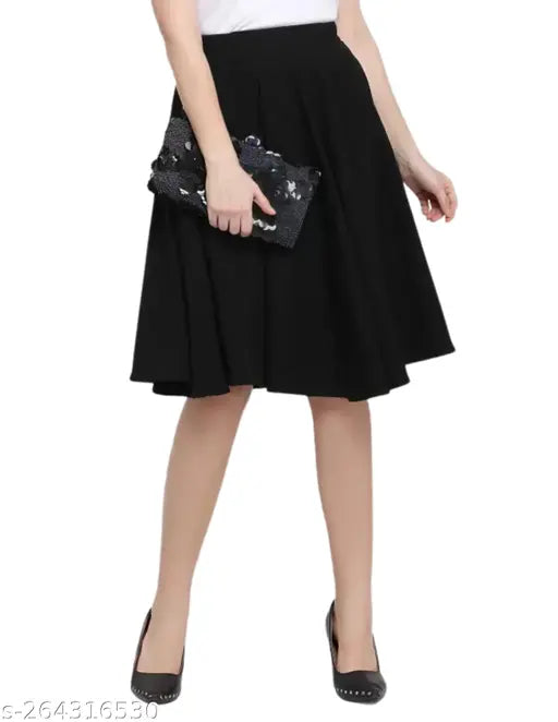 Stylish Lyocell knee-length self-design skirt for women, versatile and comfortable fit, elegant Indian craftsmanship