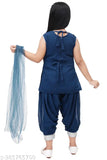 Embellished Georgette Kurta Set, Patiala style for kids party wear. 7-8 years size, India origin