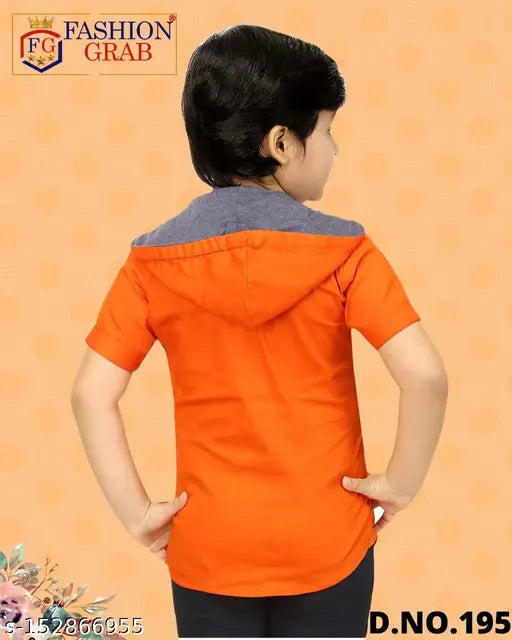 Cotton blend printed hoodie jacket with t-shirt for boys aged 15-16, Indian origin