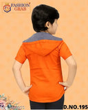 Cotton blend printed hoodie jacket with t-shirt for boys aged 15-16, Indian origin