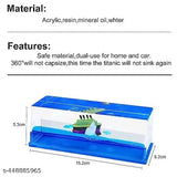 Liquid Wave Cruise Ship Decoration: Vintage Indian auto showpiece for car dashboard, floating ship in a bottle