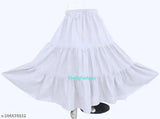 Rayon solid skirt, trendy latest women's skirt from India, size and measurements: 24-46 (W 32", L 40", Hip 44")