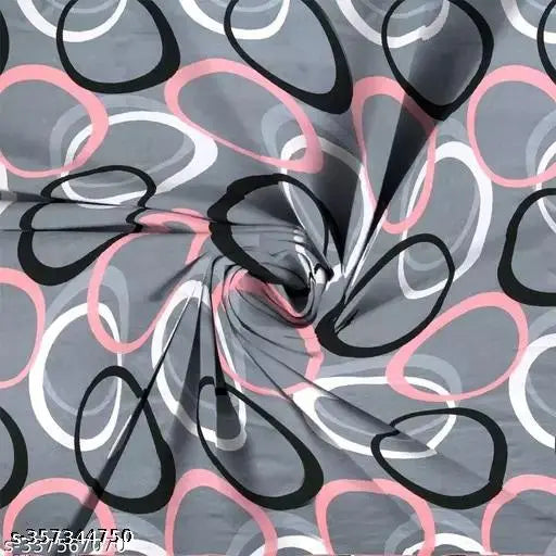 Platinum printed glace cotton double king size elasticated bedsheet with 2 pillow covers, blue geometric pattern, microfiber fabric, 78 x 72 inches (198 x 182 cms)