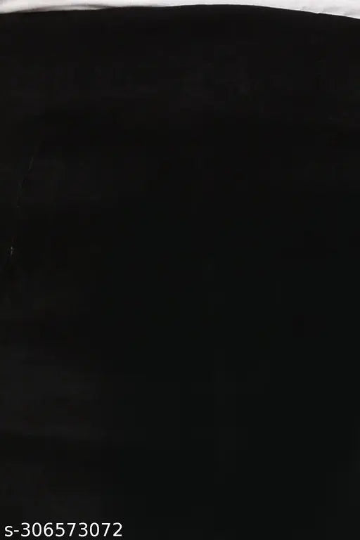 Women's solid pencil black cotton blend skirt, one size available (32", 19")