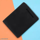 Classic World PU wallet, men's bi-fold design with 2 compartments, solid color, free size