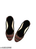 Synthetic textured mojaris for women - latest India-made juttis in various sizes (IND-4, IND-5, IND-6, IND-7, IND-8, IND-9)