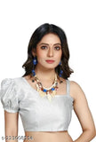 Georgette saree with silk running blouse, solid pattern, India-origin fancy attire