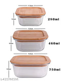 Modern glass containers: pack of 3 airtight jars (280ml, 460ml, 750ml), perfect for flour, sugar, tea, snacks & more, made from premium eco-friendly materials