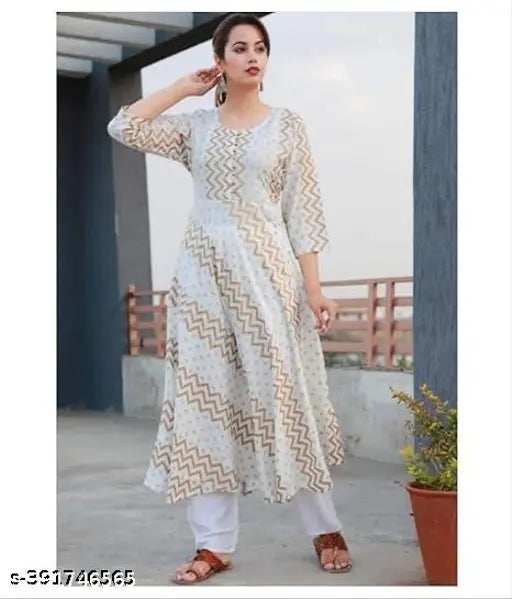 Elegant Rayon Anarkali Kurta Palazzo Set - Printed, comfortable, stylish women's and girls' outfit for casual or formal events