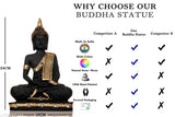 Polyresin sitting Buddha statue, ideal home or bedroom decoration, handcrafted by Indian artisans (10cmL x 16cmH x 5cmB)