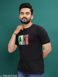 Men's cotton round neck t-shirt, short sleeves, printed design, available in S, M, L, XL sizes (India)