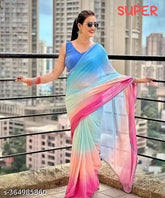 Yellow Kasavu Silk Multicolor Banarasi Saree with Solid Net Blouse, Vichitra Silk blend, mirror work embroidery, ready-to-wear Indian fashion