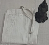 White printed cotton pants for women, full stitched with multiple sizes available