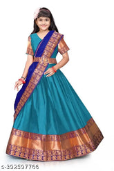 Art Silk Lehenga Choli for Women and Girls - Floral Stitch, Unstitched, Zari Print, 100% Best Quality