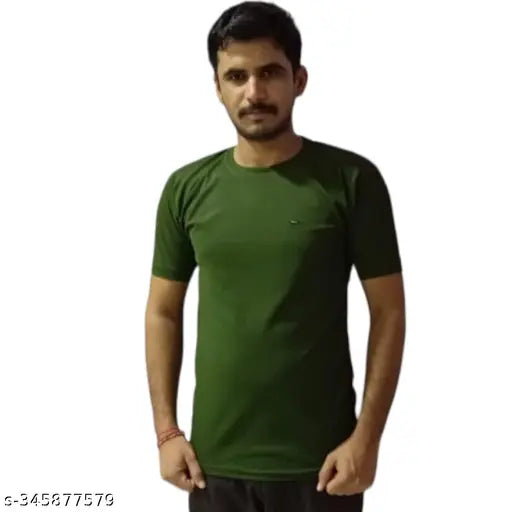 Microfiber short-sleeve men's Roundneck T-shirt combo pack of 4, printed pattern on front