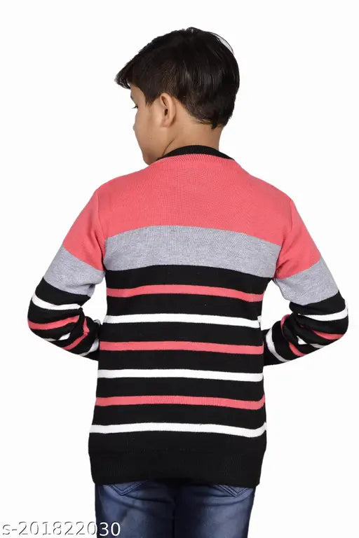 DIMSY COLLECTION boys woolen sweater set (2pcs), printed pattern, long sleeves for winter, size 8-12 years, Made in India