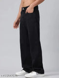 Loose fit denim baggy black jeans - Solid, versatile denim wear. Made in India