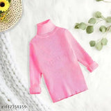 High Neck Wool Sweater Tops (Red & Pink), Kids Full Sleeve Woolen for Winter - Pack of 2