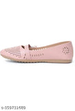 Peach synthetic ballerinas - women's slip-on shoes in sizes IND-4, 5, 6, 7, 8 (India origin)