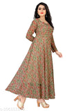 Women's Georgette Kurti with digital flower print, long and flared style, three-quarter sleeves, Panchkoni neck, and heavy American crêpe lining. Available in various sizes from S to 6XL