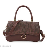 Textured net synthetic handbag, suitable for all occasions with three handle types - hand, shoulder, and long adjustable sider. Handbag, slingbag combo for women and girls, originating from India