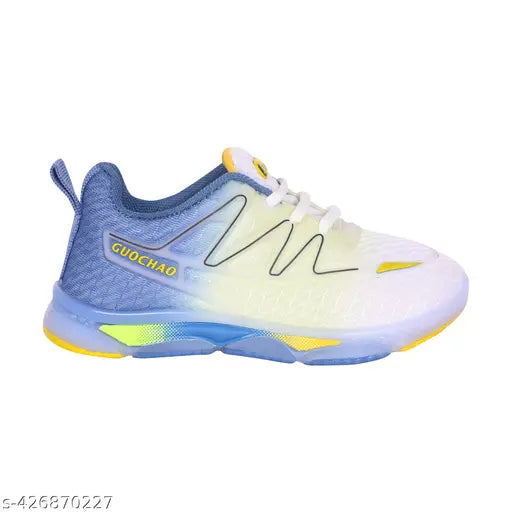 Synthetic unisex Wolfeye sneakers for kids aged 2-5 years, featuring textured net pattern and lace-up fastening. Ideal for active children's comfort on the go (India)