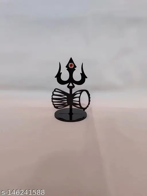 Acrylic Mahadev Trishul statue for car dashboard - Indian religious idol decor showpiece