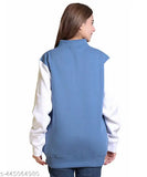 Women's cotton fleece sweatshirt with vertical stripes, functional pockets for everyday comfort and style