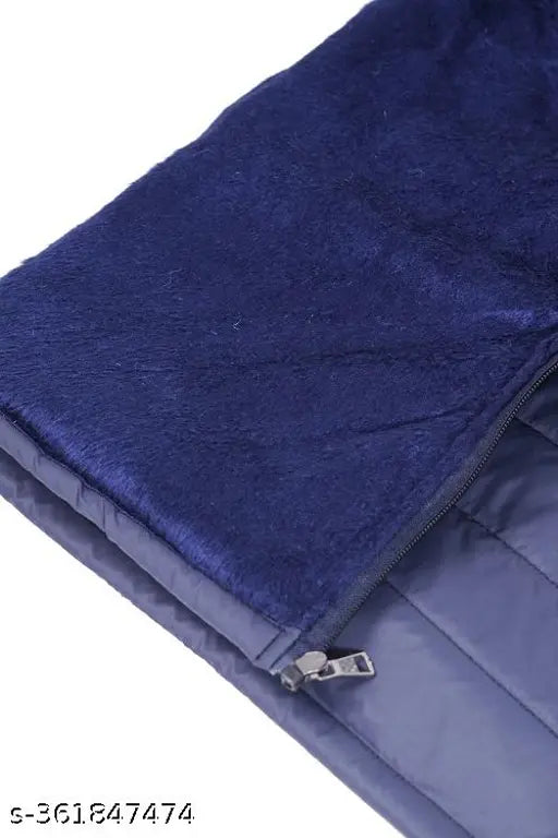 Blue faux leather full sleeves kids jacket for winterwear, durable and stylish for active play