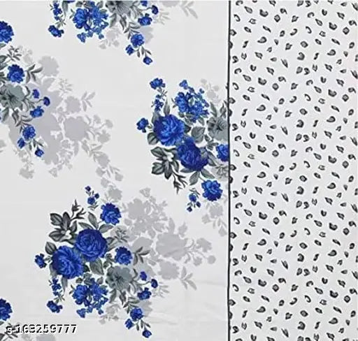 Bright floral microfiber double printed flat bedsheet (240TC, Multi), ideal for adult heavy winter use, made in India
