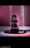 Black ceramic Shivling, decorative temple item for home and office