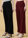 Viscose Rayon women's trousers, solid net, sleek design for gym, workouts or lounging. Made in India